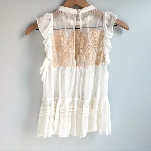 Free People Party's Not Over Swiss Dot Blouse - Picture 3 of 4